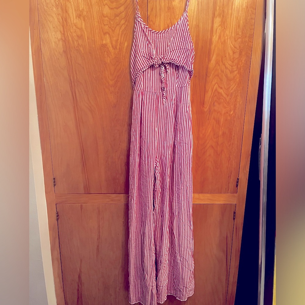 Lavender field striped pants romper